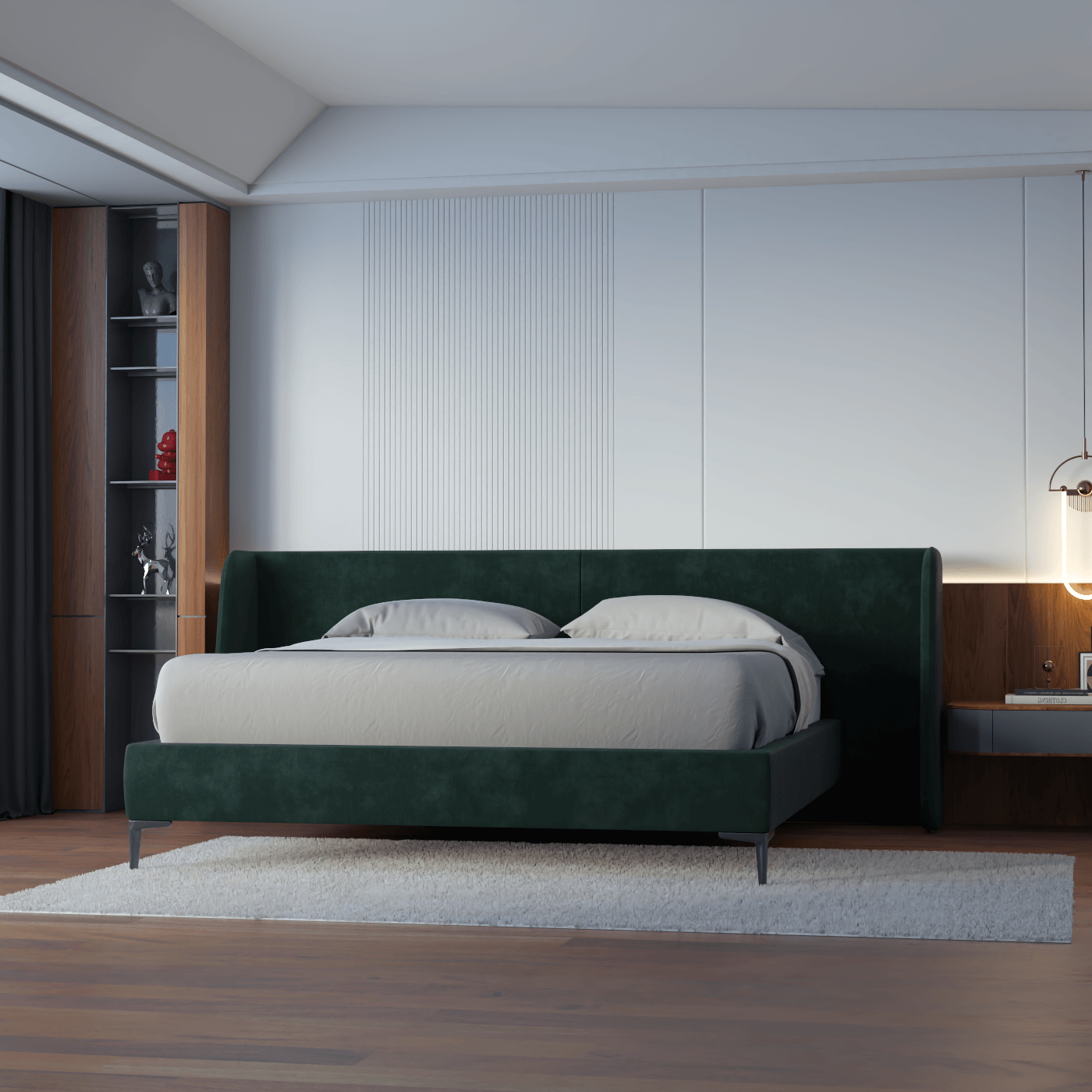 Abbey Upholstered Bed with Structured Headboard and Refined Lines