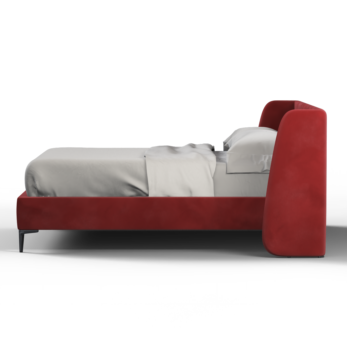 Abbey Upholstered Bed with Structured Headboard and Refined Lines