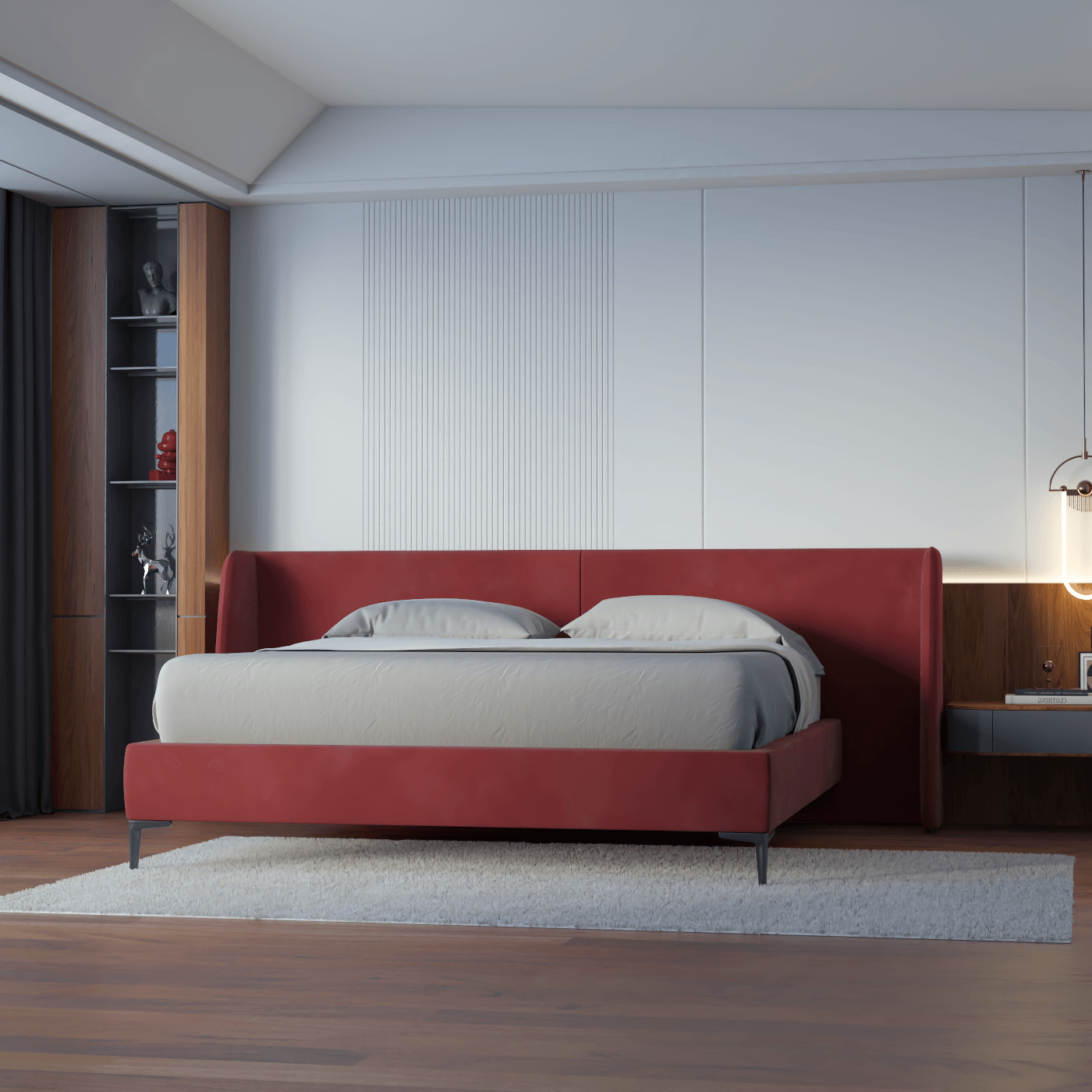 Abbey Upholstered Bed with Structured Headboard and Refined Lines