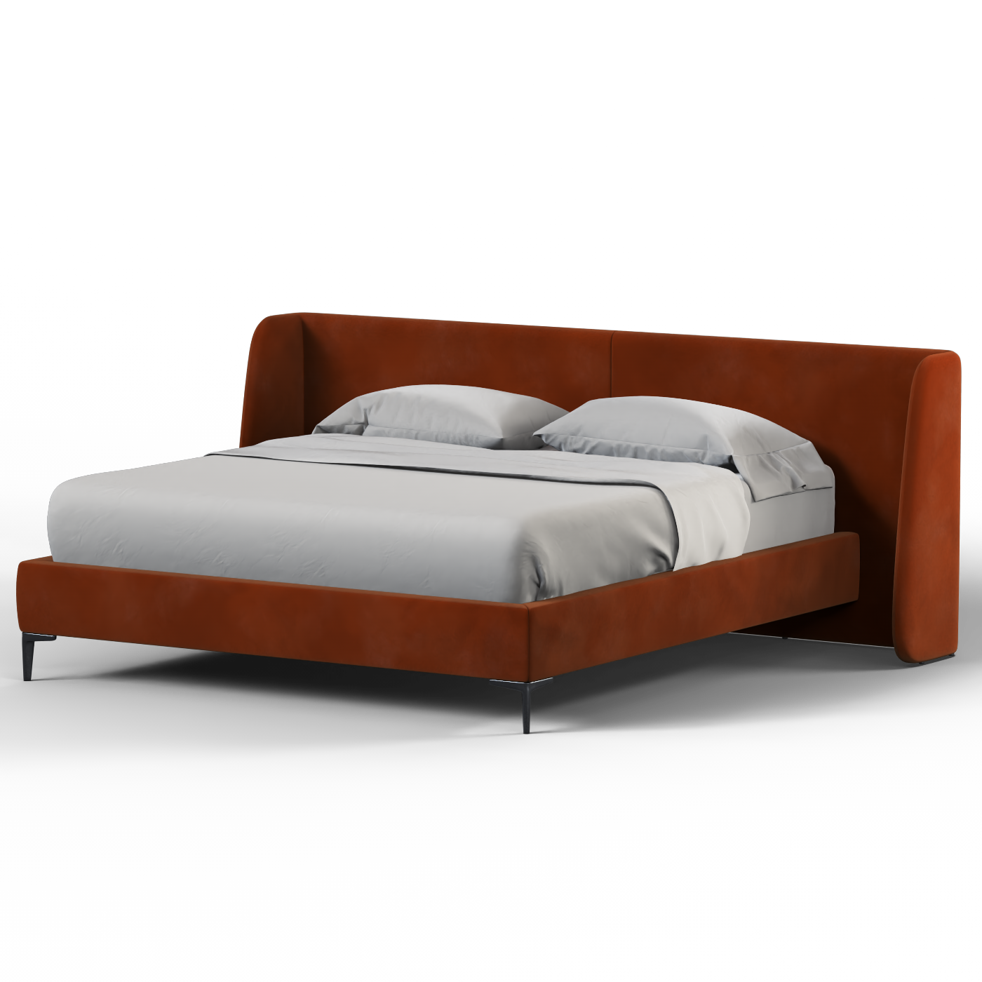 Abbey Upholstered Bed with Structured Headboard and Refined Lines