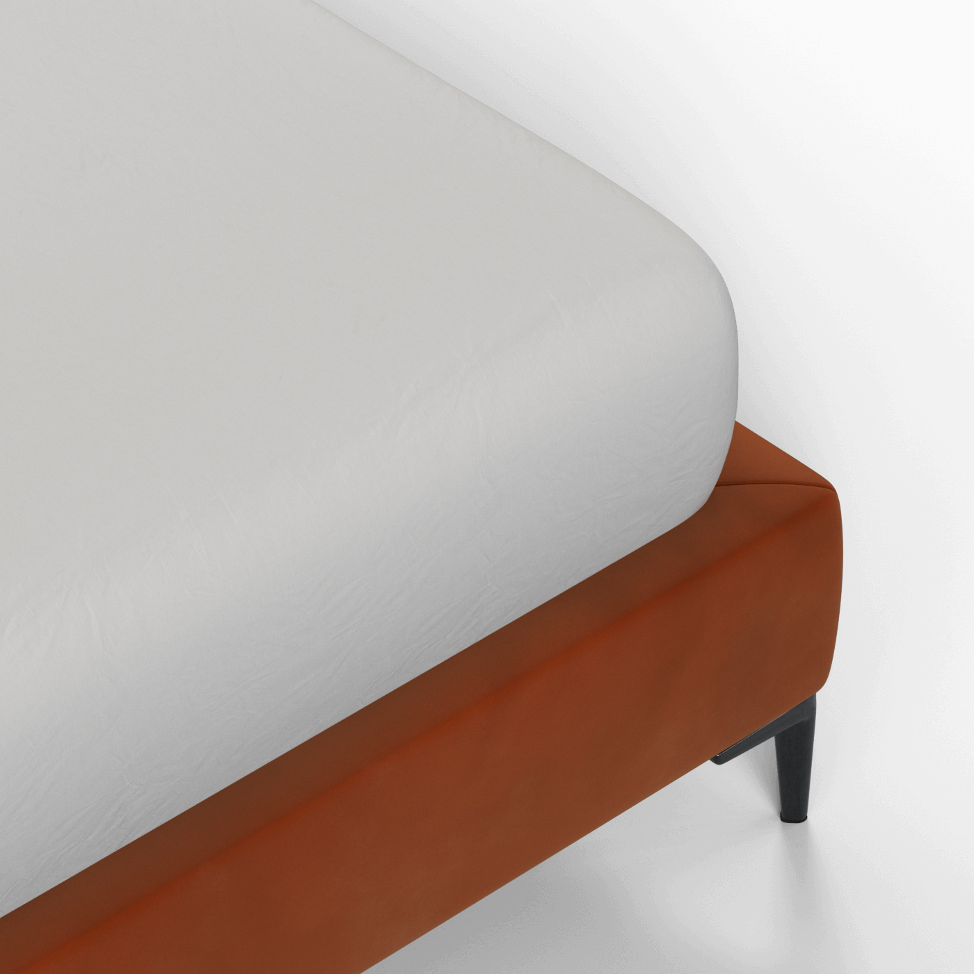 Abbey Upholstered Bed with Structured Headboard and Refined Lines