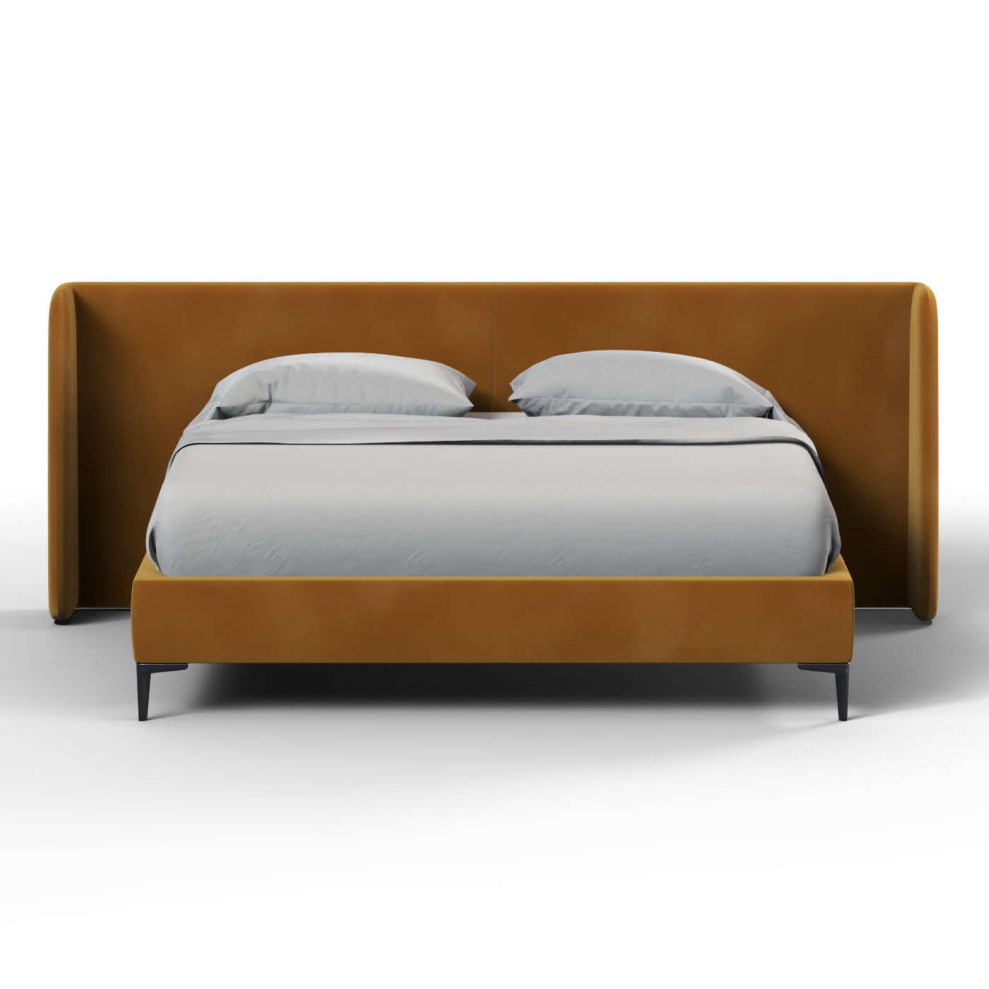 Abbey Upholstered Bed with Structured Headboard and Refined Lines