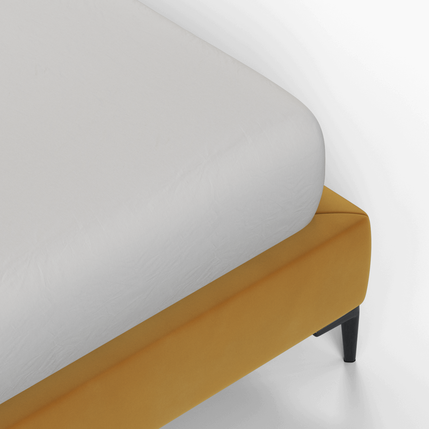 Abbey Upholstered Bed with Structured Headboard and Refined Lines