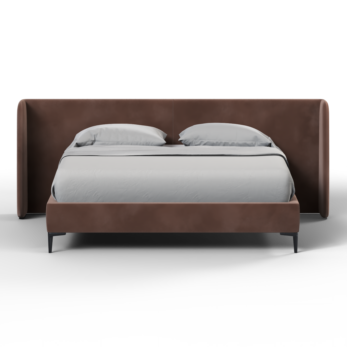 Abbey Upholstered Bed with Structured Headboard and Refined Lines