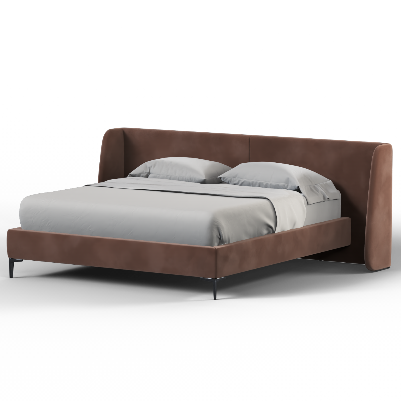 Abbey Upholstered Bed with Structured Headboard and Refined Lines