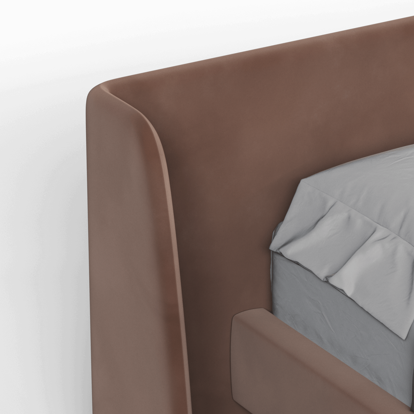 Abbey Upholstered Bed with Structured Headboard and Refined Lines
