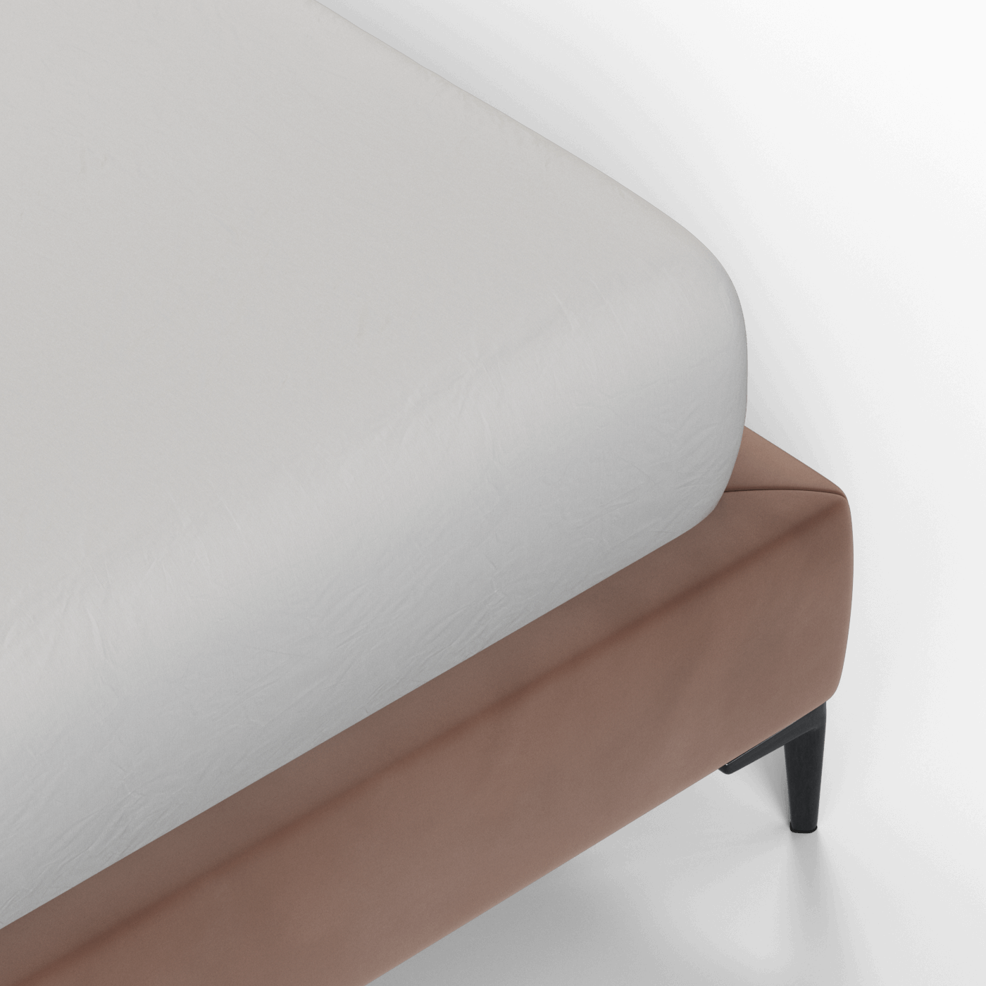 Abbey Upholstered Bed with Structured Headboard and Refined Lines