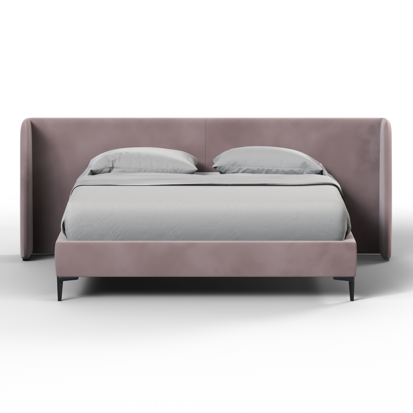 Abbey Upholstered Bed with Structured Headboard and Refined Lines