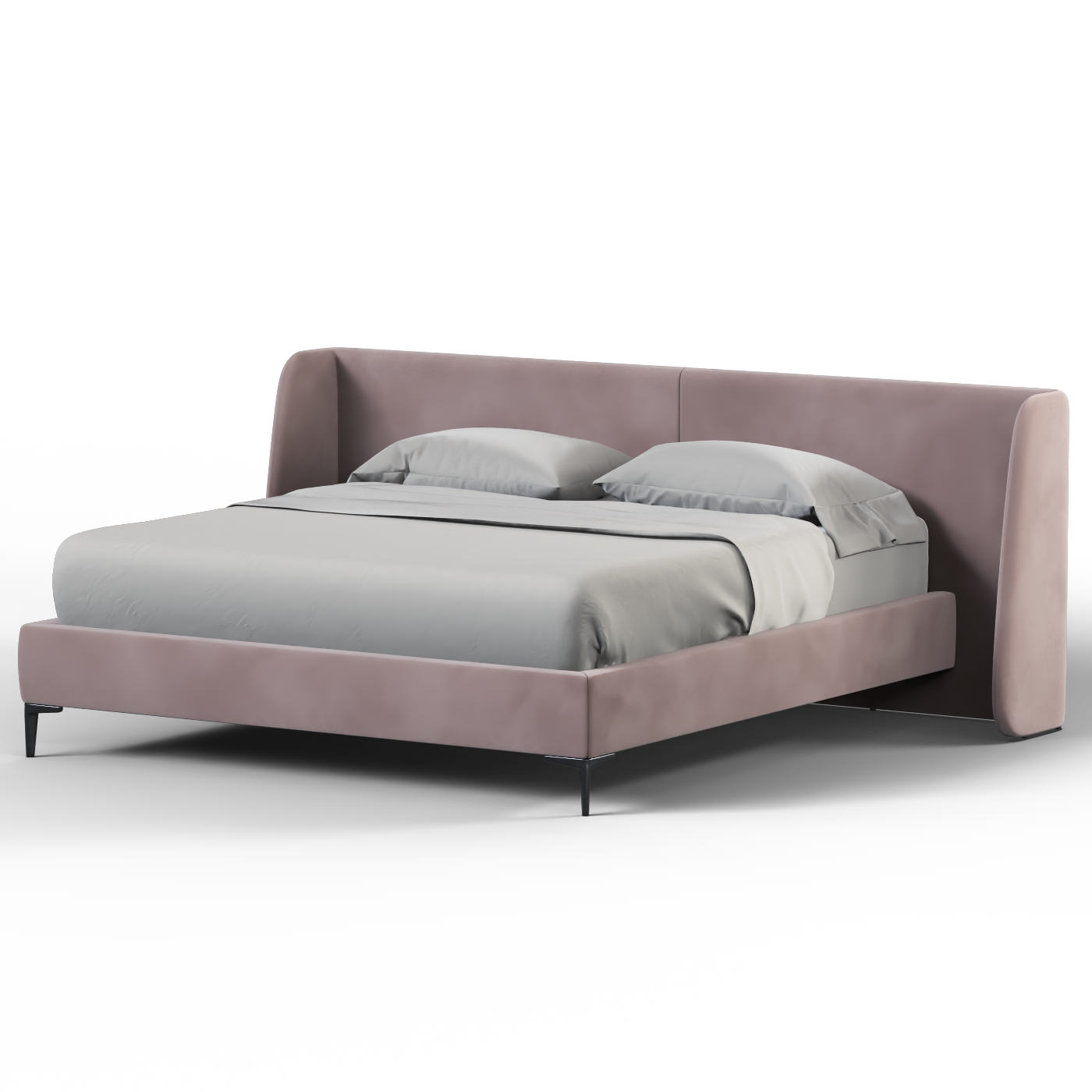 Abbey Upholstered Bed with Structured Headboard and Refined Lines