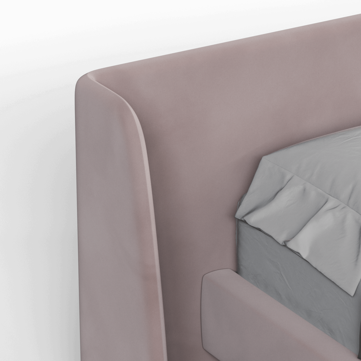 Abbey Upholstered Bed with Structured Headboard and Refined Lines