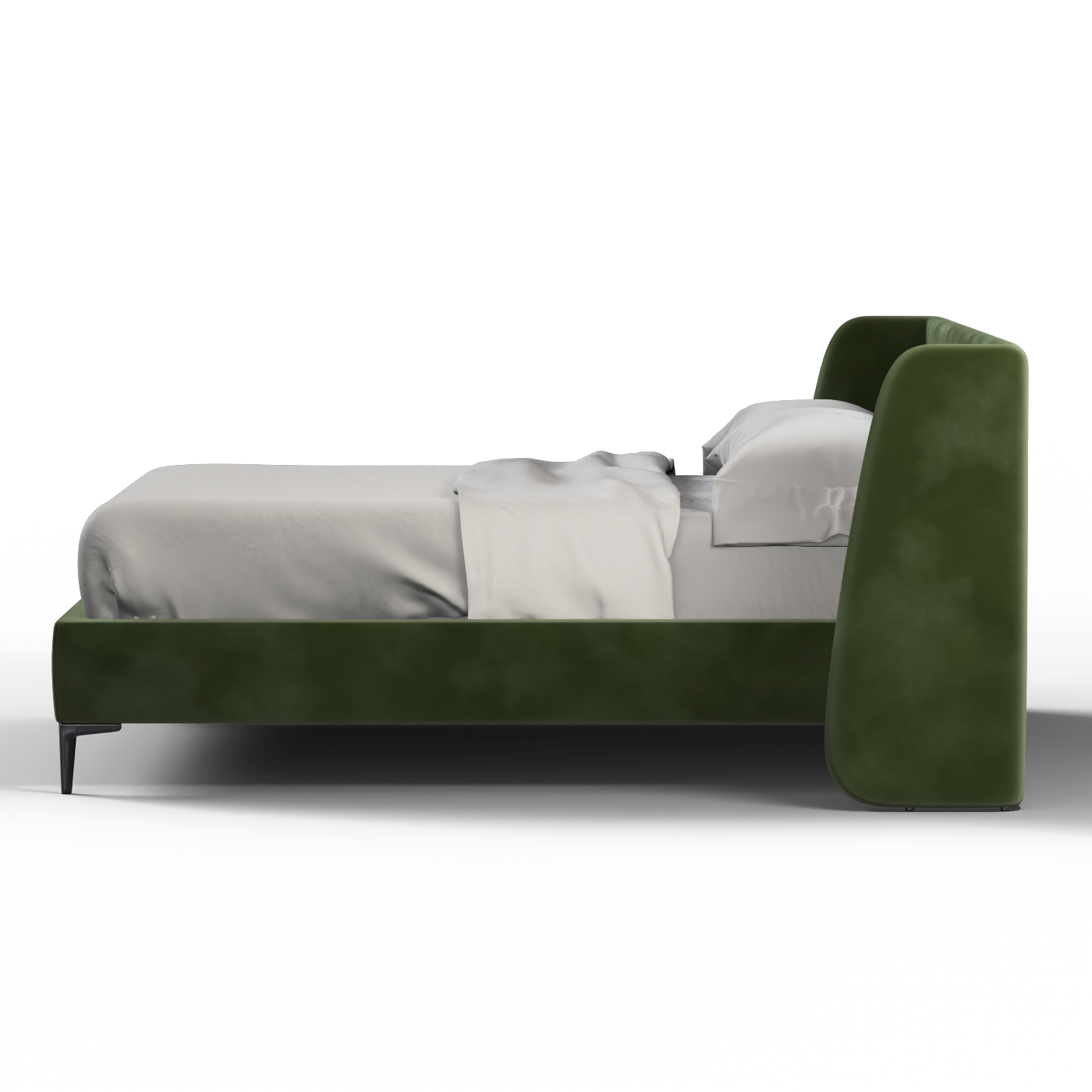 Abbey Upholstered Bed with Structured Headboard and Refined Lines
