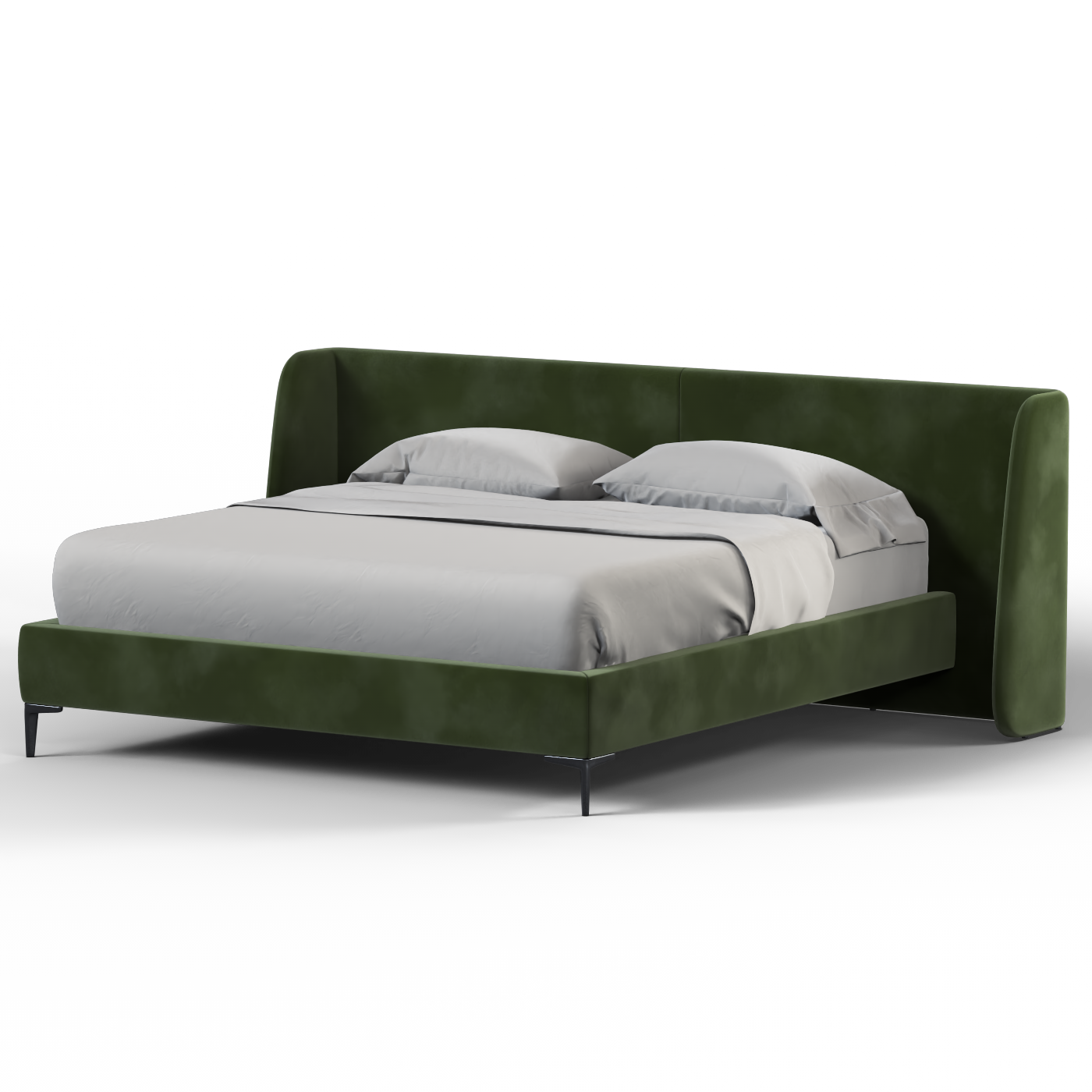 Abbey Upholstered Bed with Structured Headboard and Refined Lines