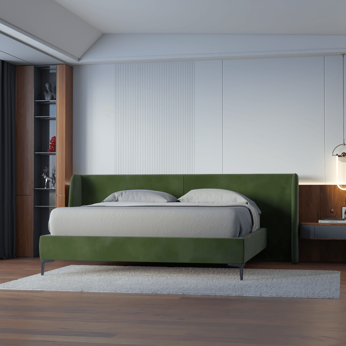 Abbey Upholstered Bed with Structured Headboard and Refined Lines