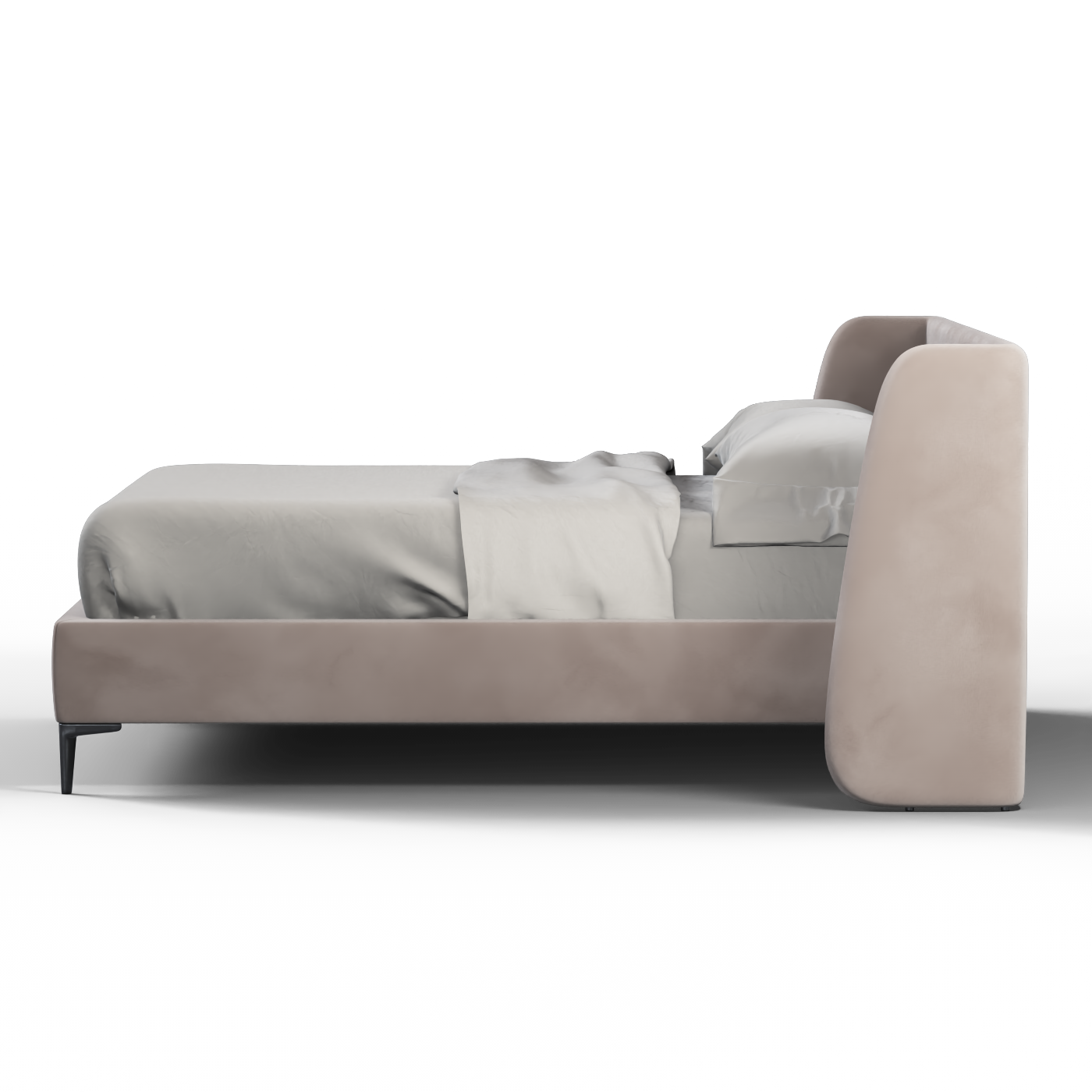 Abbey Upholstered Bed with Structured Headboard and Refined Lines