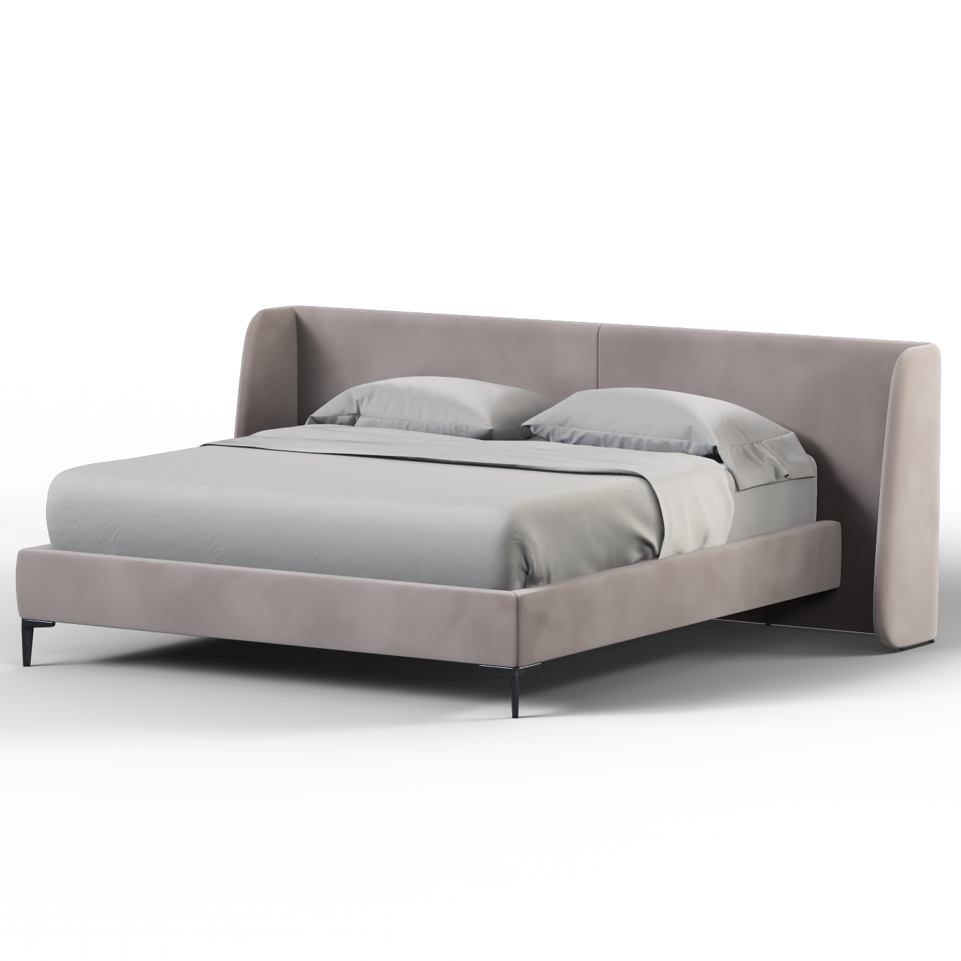 Abbey Upholstered Bed with Structured Headboard and Refined Lines