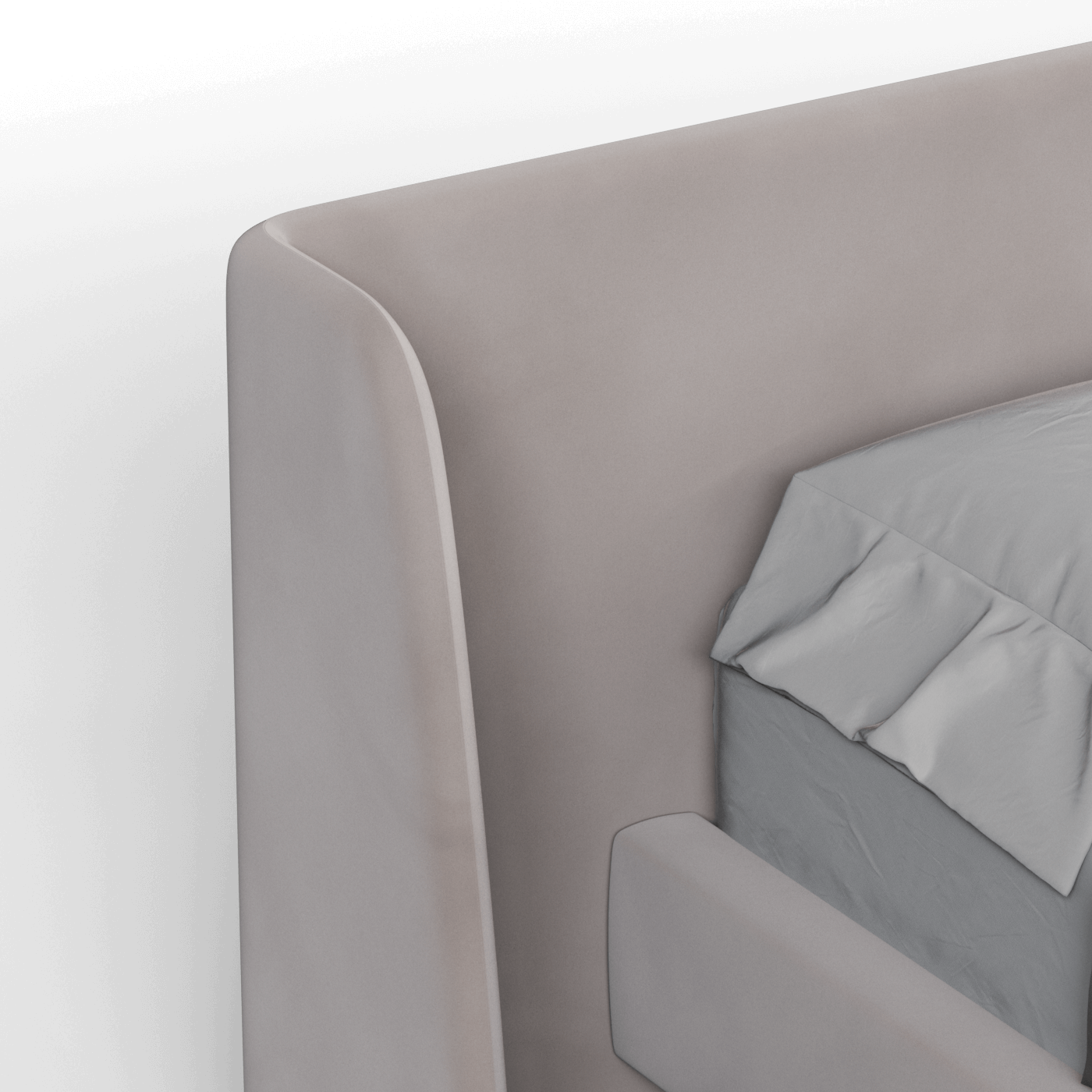Abbey Upholstered Bed with Structured Headboard and Refined Lines