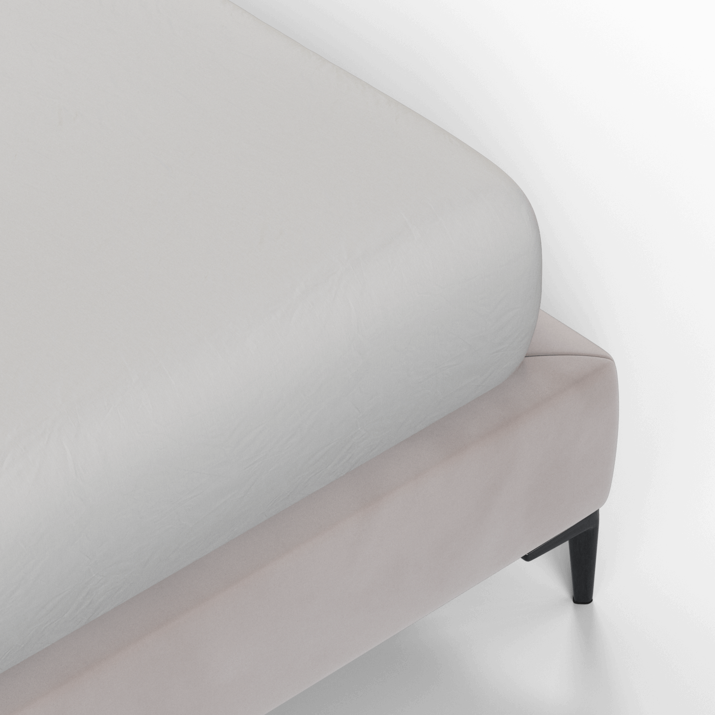 Abbey Upholstered Bed with Structured Headboard and Refined Lines