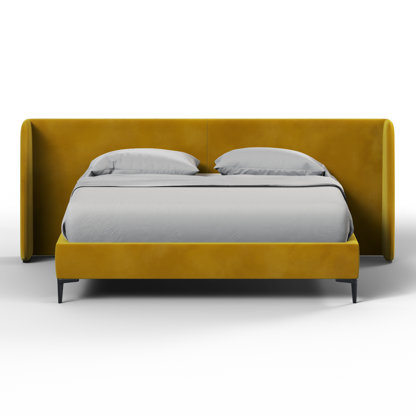 Abbey Upholstered Bed with Structured Headboard and Refined Lines