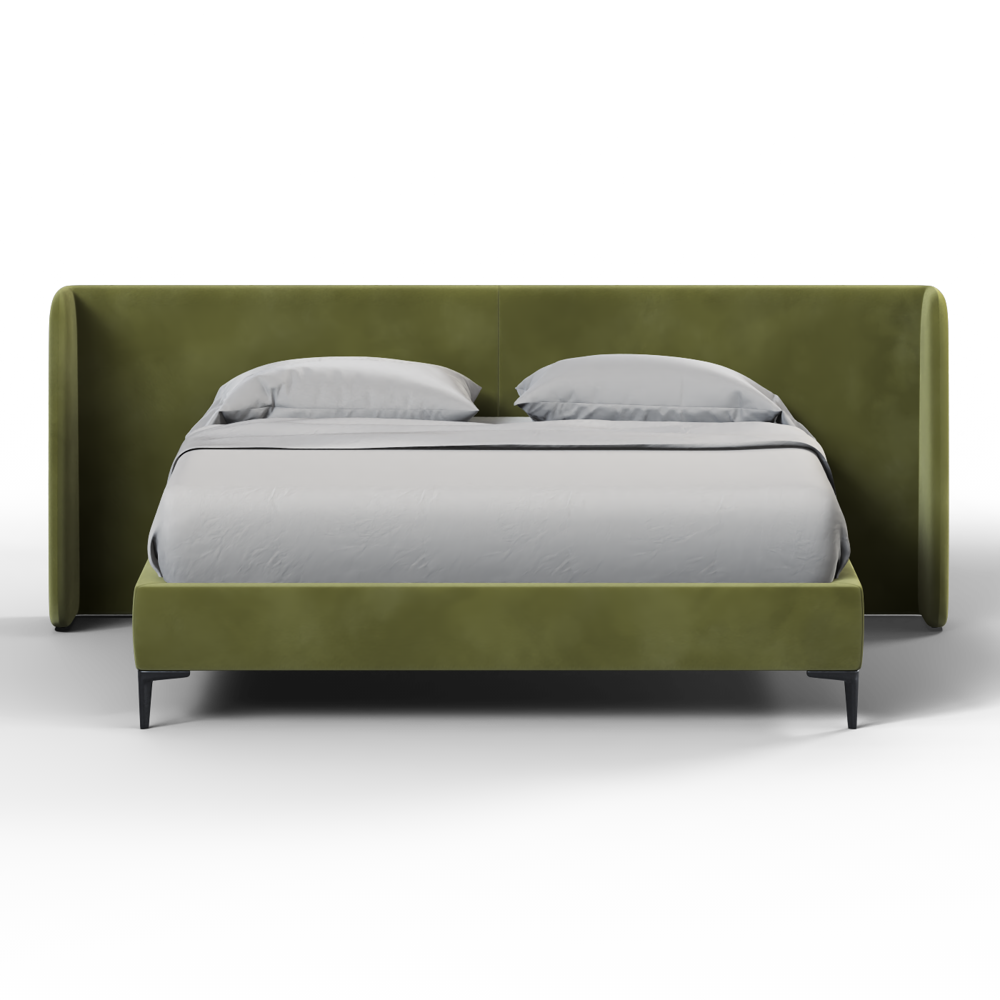 Abbey Upholstered Bed with Structured Headboard and Refined Lines