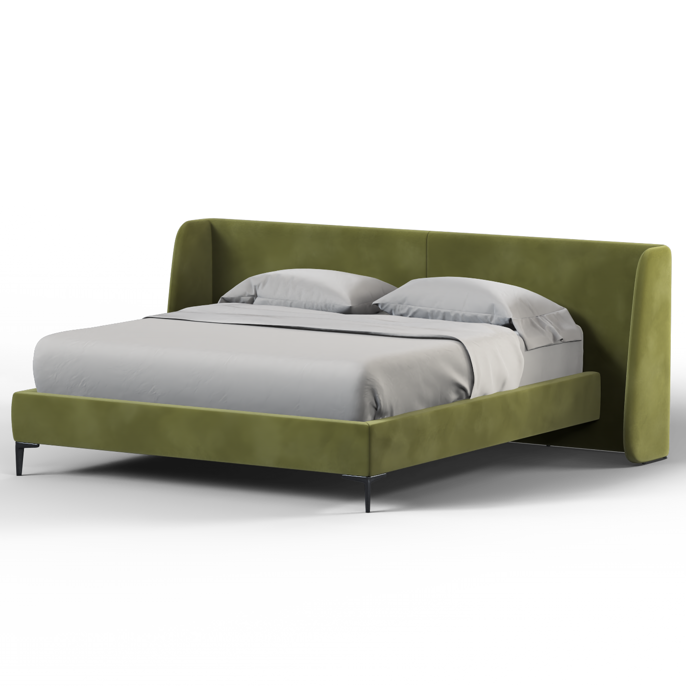 Abbey Upholstered Bed with Structured Headboard and Refined Lines