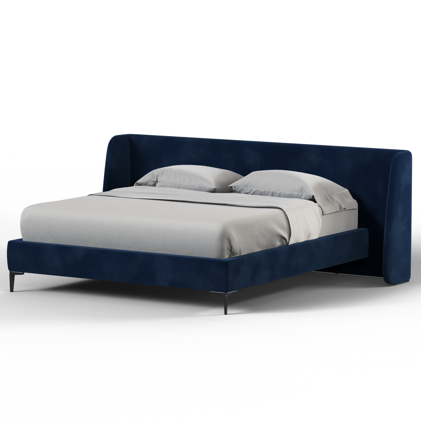 Abbey Upholstered Bed with Structured Headboard and Refined Lines