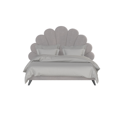 Evelina Curved Headboard Bed in Soft Upholstery