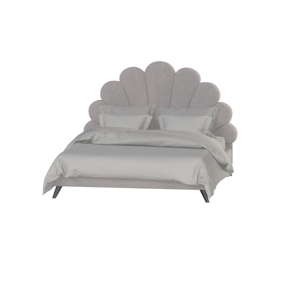 Evelina Curved Headboard Bed in Soft Upholstery