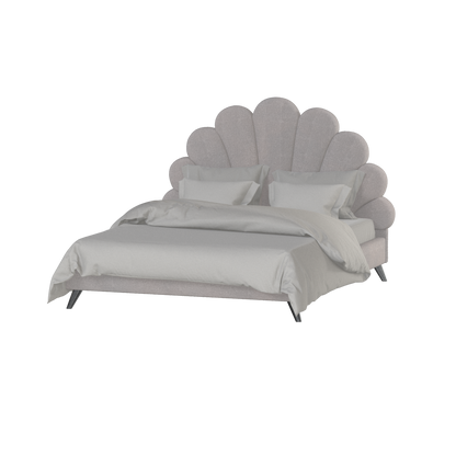 Evelina Curved Headboard Bed in Soft Upholstery