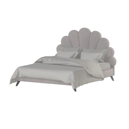 Evelina Curved Headboard Bed in Soft Upholstery