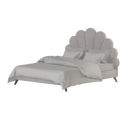 Evelina Curved Headboard Bed in Soft Upholstery
