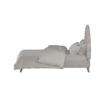 Evelina Curved Headboard Bed in Soft Upholstery