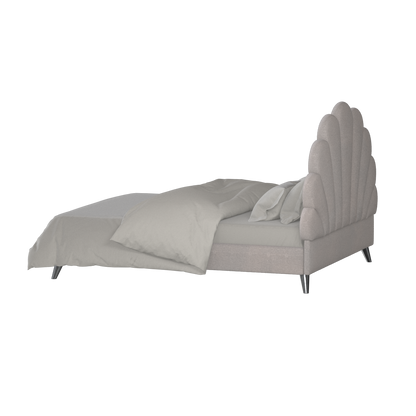 Evelina Curved Headboard Bed in Soft Upholstery