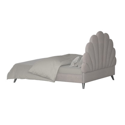 Evelina Curved Headboard Bed in Soft Upholstery