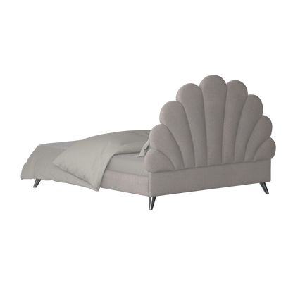 Evelina Curved Headboard Bed in Soft Upholstery