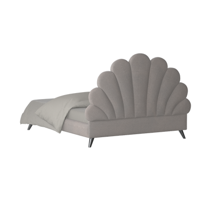 Evelina Curved Headboard Bed in Soft Upholstery