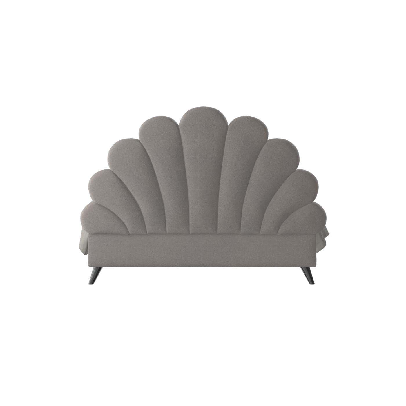 Evelina Curved Headboard Bed in Soft Upholstery