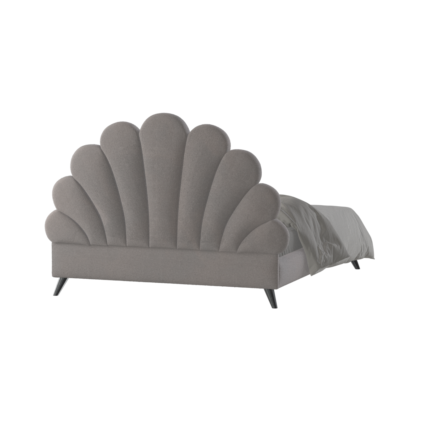 Evelina Curved Headboard Bed in Soft Upholstery