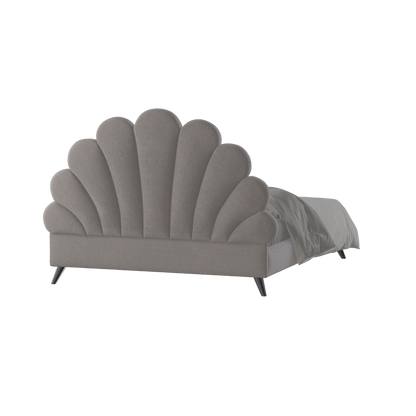 Evelina Curved Headboard Bed in Soft Upholstery