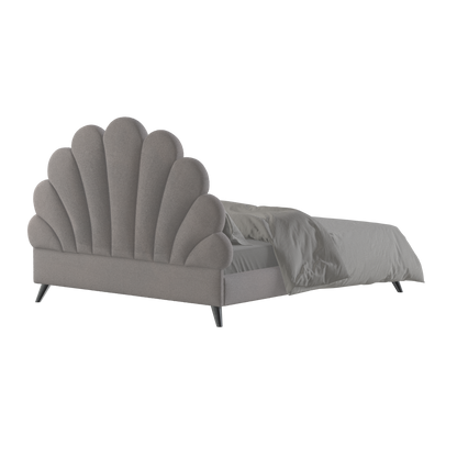 Evelina Curved Headboard Bed in Soft Upholstery
