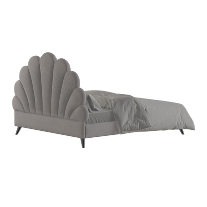 Evelina Curved Headboard Bed in Soft Upholstery