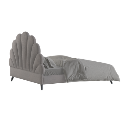 Evelina Curved Headboard Bed in Soft Upholstery