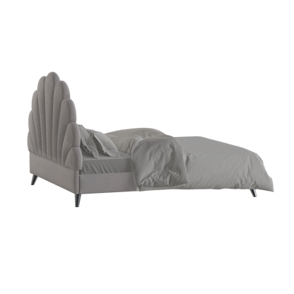 Evelina Curved Headboard Bed in Soft Upholstery