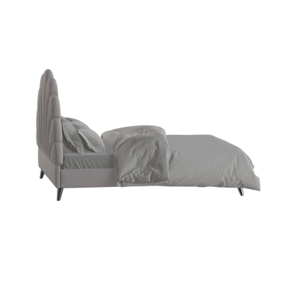 Evelina Curved Headboard Bed in Soft Upholstery