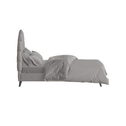 Evelina Curved Headboard Bed in Soft Upholstery