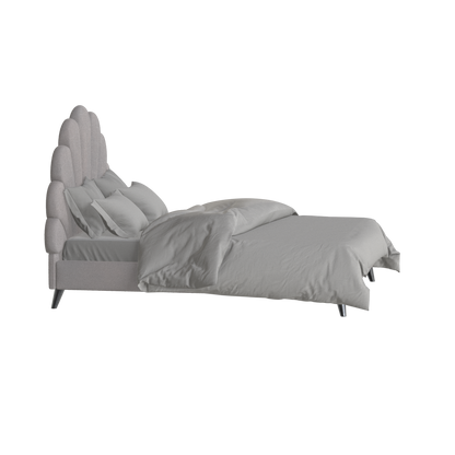 Evelina Curved Headboard Bed in Soft Upholstery