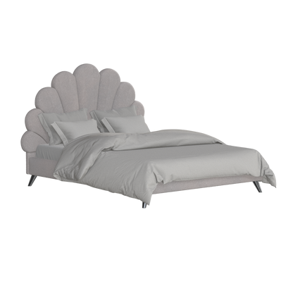Evelina Curved Headboard Bed in Soft Upholstery