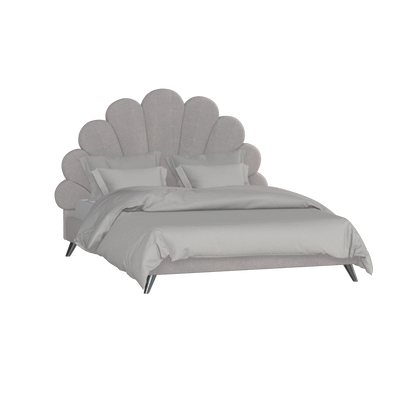 Evelina Curved Headboard Bed in Soft Upholstery
