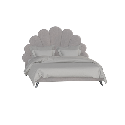 Evelina Curved Headboard Bed in Soft Upholstery