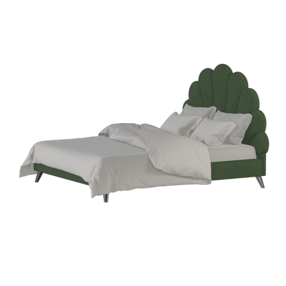 Evelina Curved Headboard Bed in Soft Upholstery
