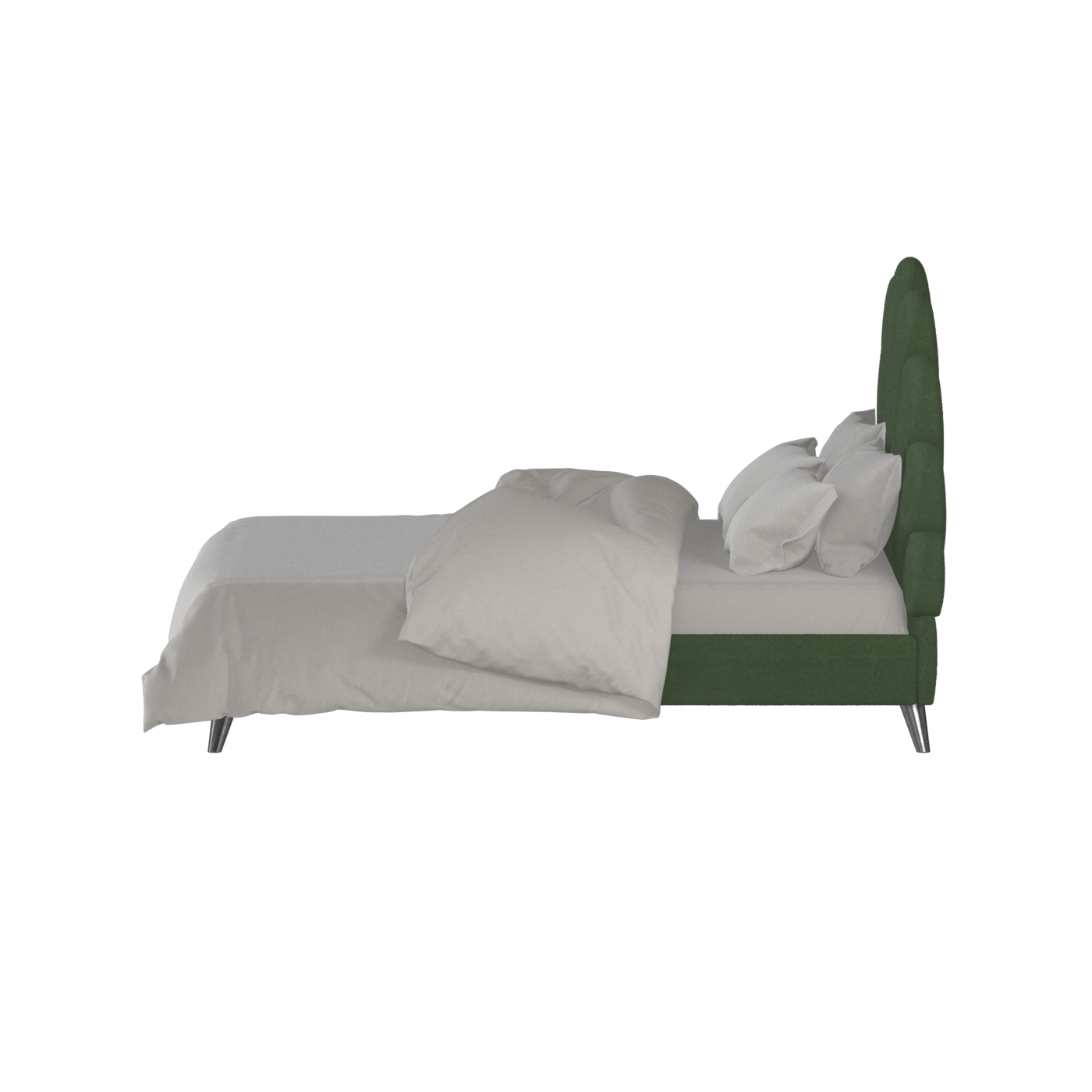Evelina Curved Headboard Bed in Soft Upholstery